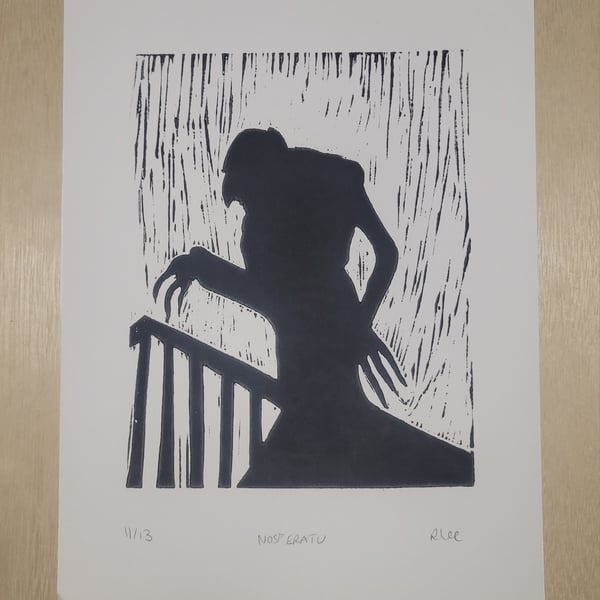 Nosferatu A4 Lino Print