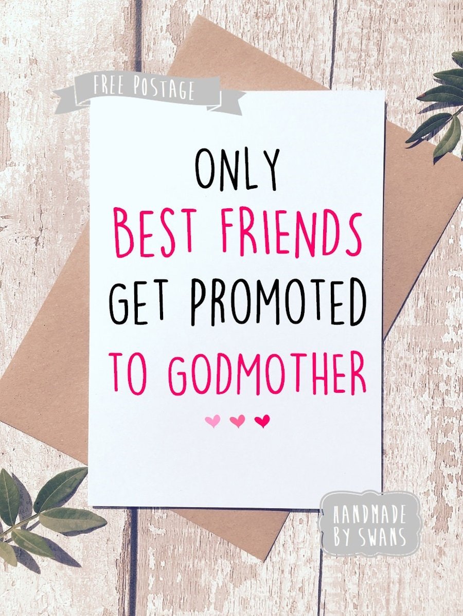 will you be my Godmother card,godparent card friend, Godparent proposal