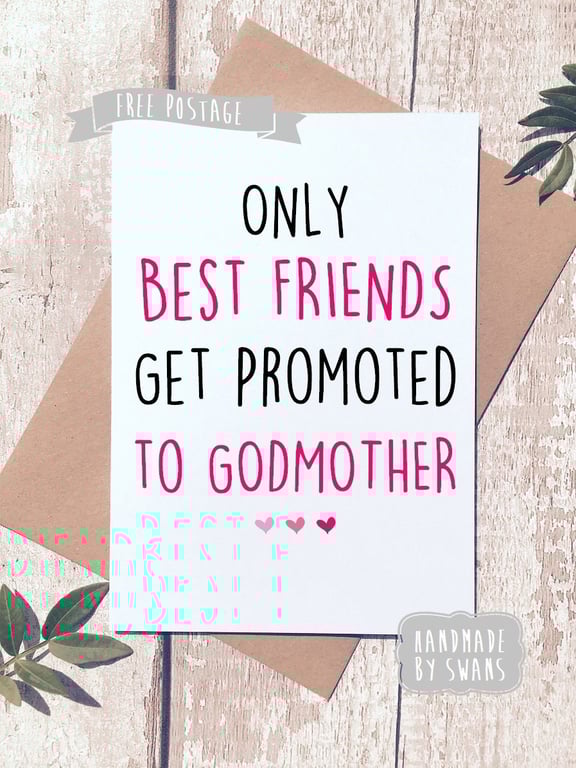 will you be my Godmother card,godparent card friend, Godparent proposal