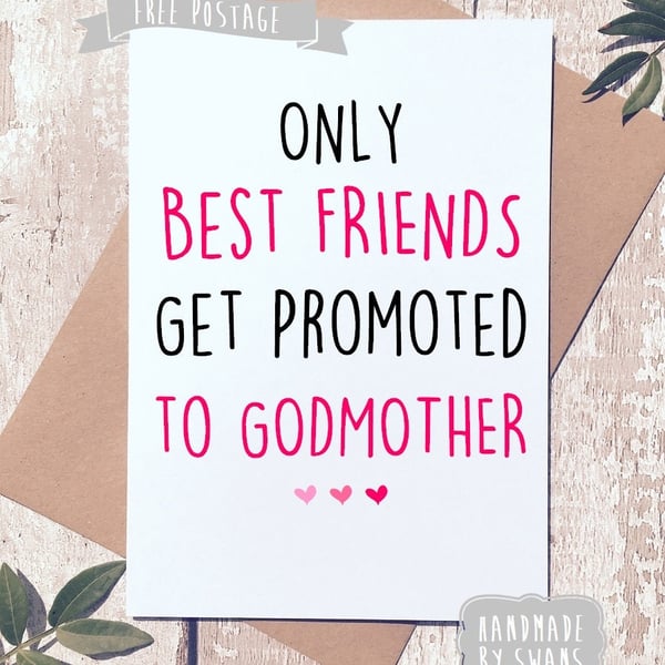 will you be my Godmother card,godparent card friend, Godparent proposal