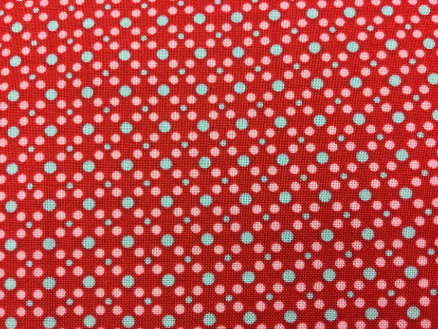 Fabric - Dim Dot Red 3.00 Free Postage