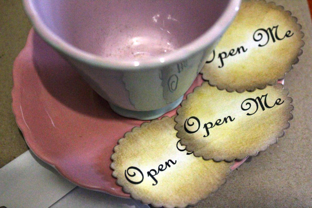 OPEN ME Fancy Script Vintage Style Stickers, Labels or Envelope Seals 10