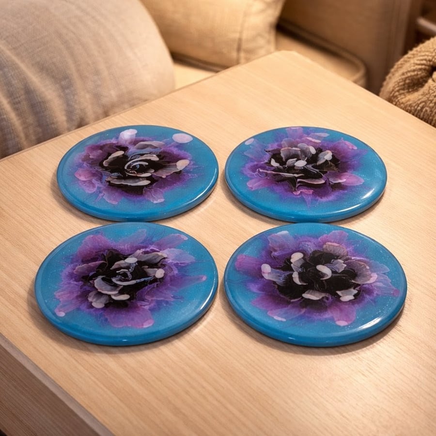 Flower bloom coasters 