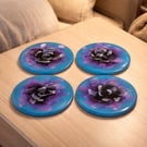 Flower bloom coasters 