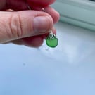 Kelly Green Sea Glass Flower Necklace