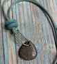 Pebble pendant with brass verdigris finish  - Image 2