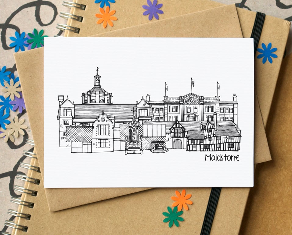 Maidstone Skyline Greetings Card