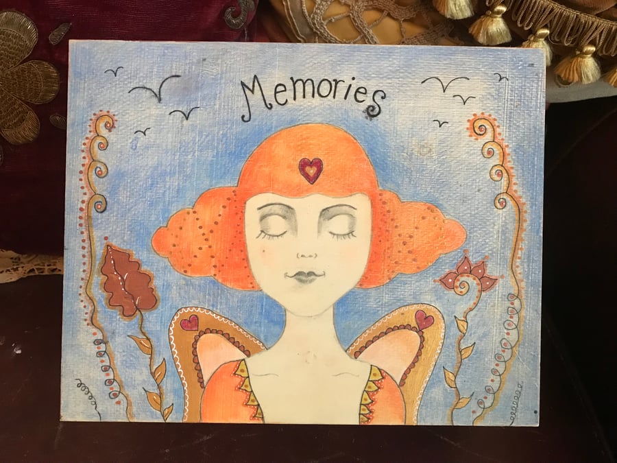 Hand painted wooden box