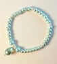 Pale Aqua Glass Pearl Bracelet - Handmade In Devon - Image 10