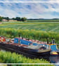 Narrow Boats Being Towed on Well Creek  A5 Greeting Card Norfolk  - Image 1