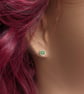 GREEN ONYX Stud Earrings Sterling Silver or 14K Gold Filled July Birthstone - Image 7