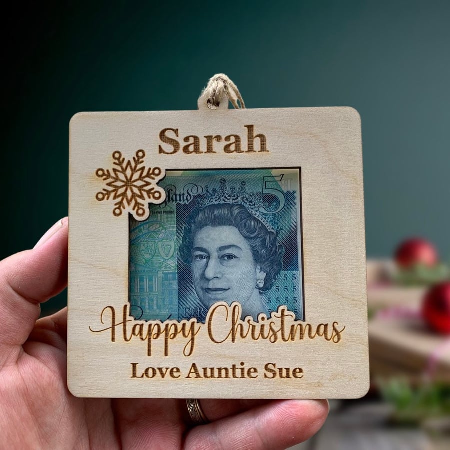 Personalised Christmas Money Holder Money Gift Wallet Holder Decoration Christma