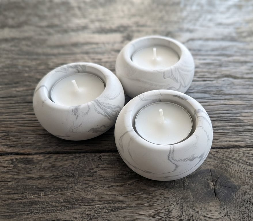 Set of 3 Eco-resin Tealight Holders