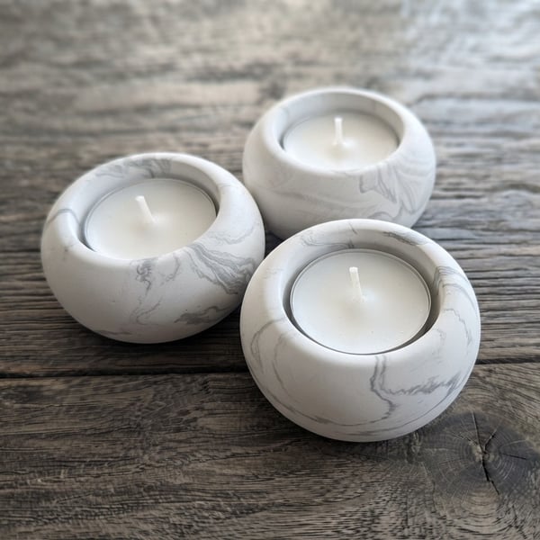 Set of 3 Eco-resin Tealight Holders