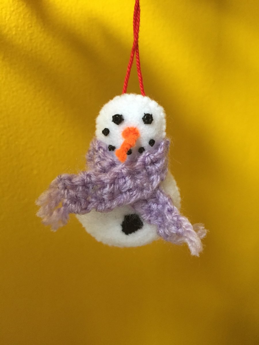 Christmas Snowman hanging bauble decoration