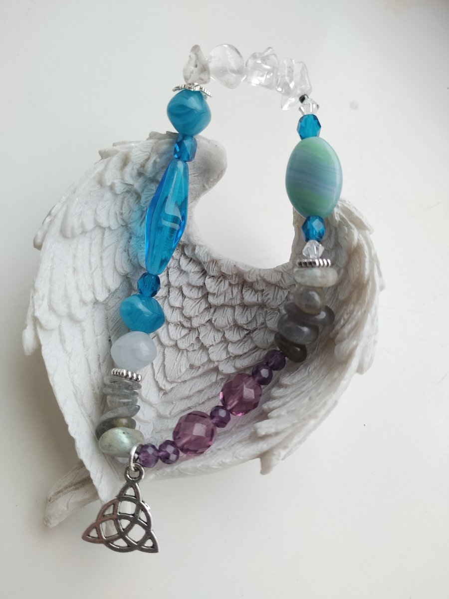 Gemstone stretch bracelet - Ocean Blue