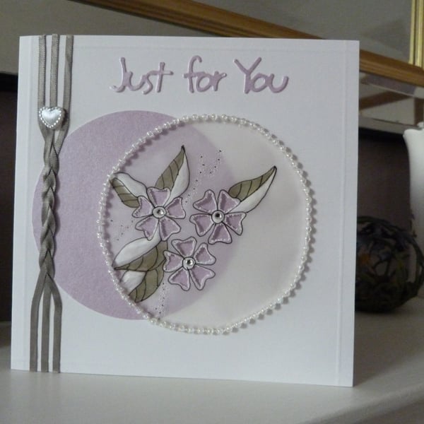 Just For You Green Plaited Card