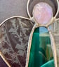 Stained Glass Bell Angel Decoration - Teal sea-mist body with clear frost wings - Image 5