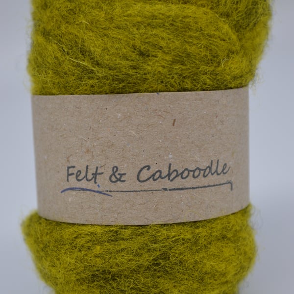 Carded Corriedale wool colour mix, yellow