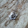 Sterling Silver Tiny Flower Pendant Necklace (NKSSPDFL4) - UK Free Post