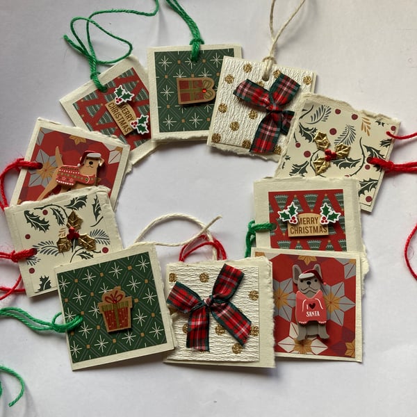 10 handmade Christmas gift tags 