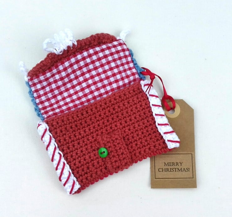 Crochet Gingerbread House Gift Card Wallet - Folksy