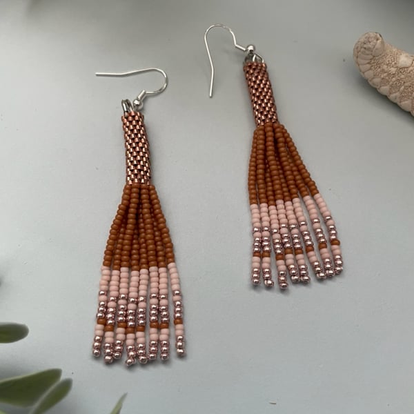 • ISABELLE • beaded fringe dangle earrings