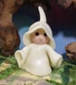 Halloween Ghost Gnome 'Hugh' Magic! OOAK Sculpt by artist Ann Galvin