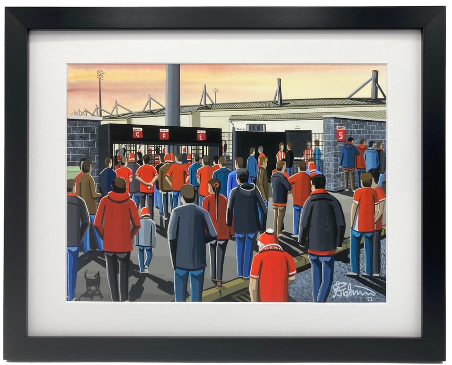 Derry City F.C, The Brandywell Stadium. High Quality Framed, Football Art Print