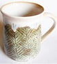 Grey Patterned Mug - Hand Thrown Stoneware Ceramic Mug