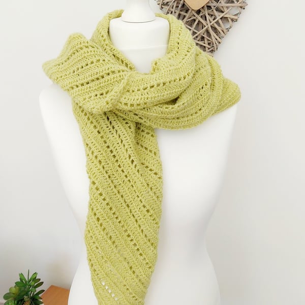 Harvest Yellow British Wool Scarf, British Wool Triangle Shawl Wrap