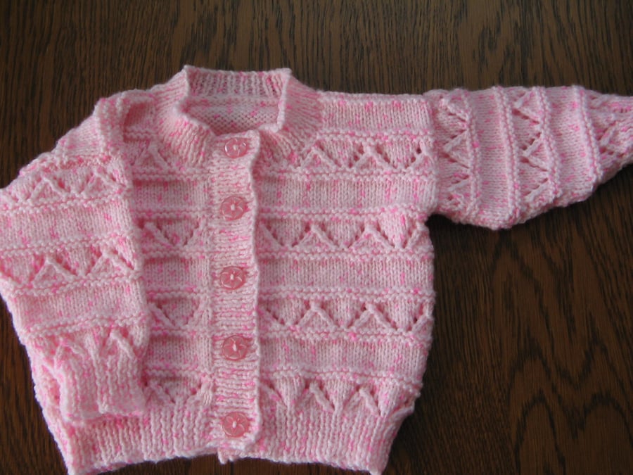 Hand Knitted Baby Cardigan   Chest 22"  56cm
