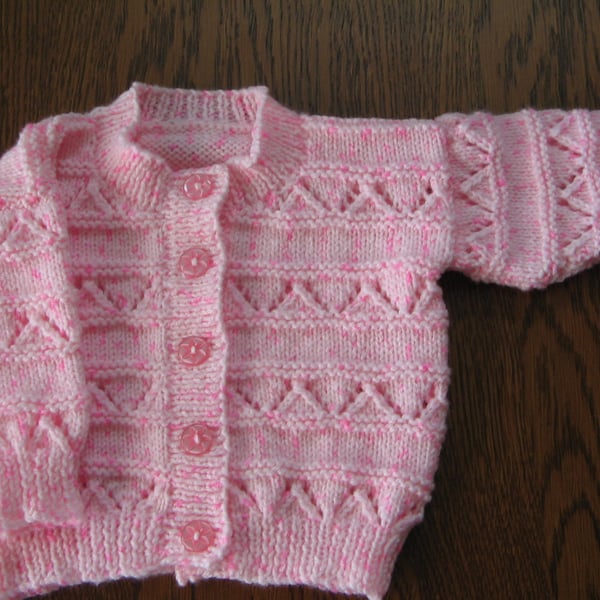 Hand Knitted Baby Cardigan   Chest 22"  56cm