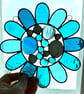 Stained Glass Bead Daisy Suncatcher - Handmade Window Decoration - Turq - Image 3