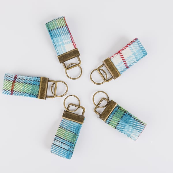 Snowdrop Tartan Handwoven Key fob