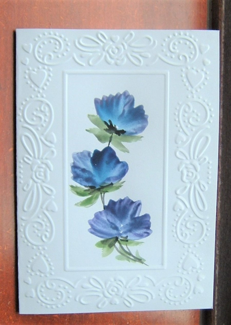 original hand painted all occasion blank card ( ref F 494)