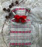 Mini Hot Waterbottle - Red & Green. Handwoven in Wales - Image 3
