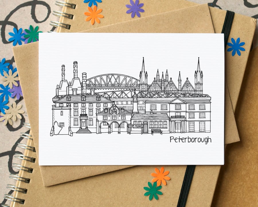 Peterborough Skyline Greetings Card