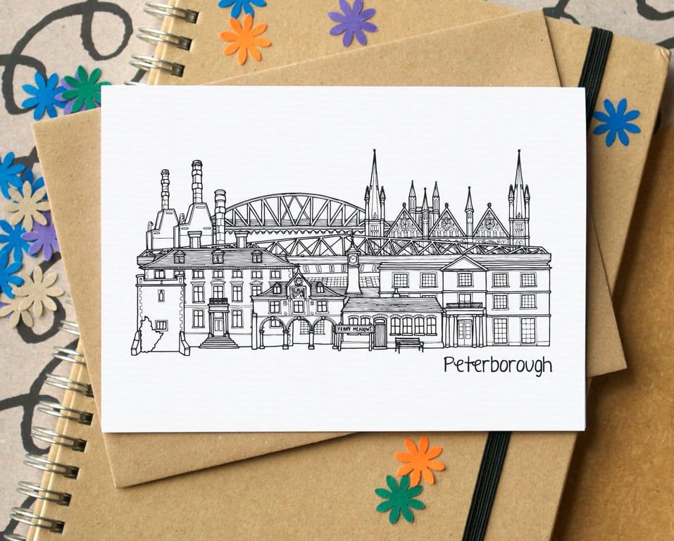 Peterborough Skyline Greetings Card