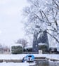 Windmill & Boat Norfolk Broads Winter Norfolk Christmas Greeting Card A5