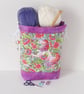 Project bag, drawstring bag, unicorns, floral - Image 3