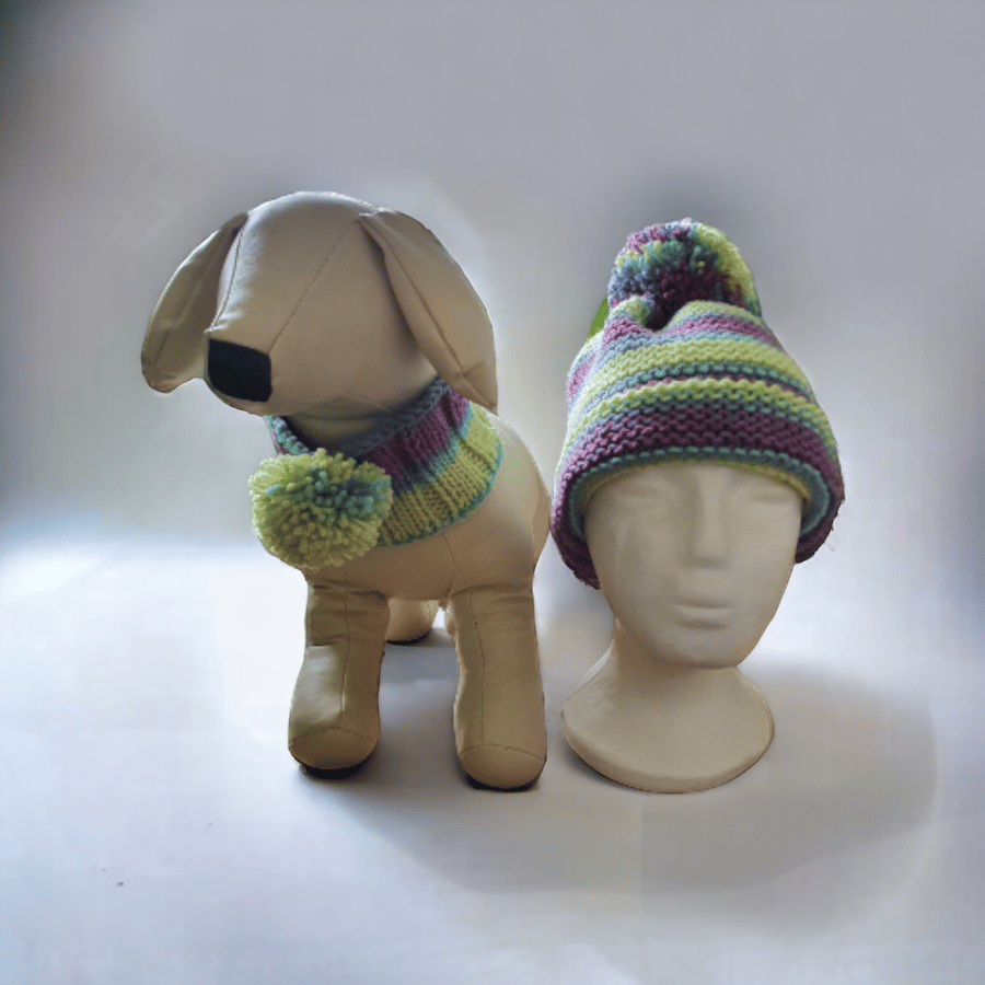 Dog snood with matching owner hat