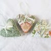 SET OF 3 WILLIAM MORRIS LAVENDER BAGS - HEART SHAPED
