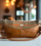 Elland - Tan Leather & Tweed Bag - East West Handbag - Sustainable Fashion