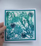 Original gelli print seaweed greetings card. - Image 4