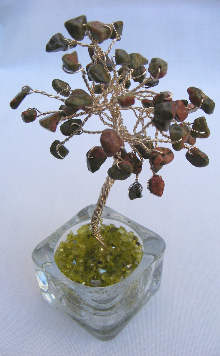 Unakite Gemstone tree of life ornament