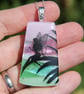 Dichroic Glass Fairy Necklace: Fused Glass Landscape Pendant F10 - Image 4