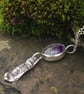 Textured Silver and Fluorite  Necklace - Image 6