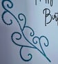 Happy birthday blank card with a sparkling blue scroll.  - Image 3