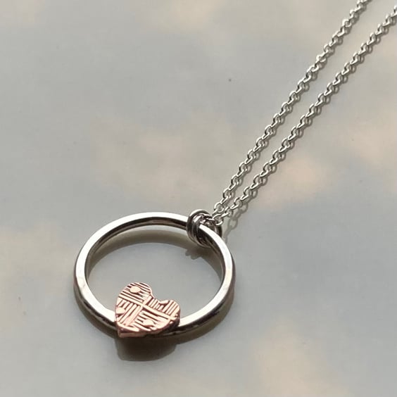 Silver and reclaimed copper necklace 